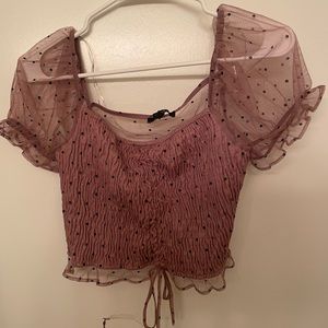 Cinched coral crop top